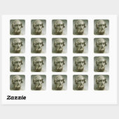 Portretstok van Homer Vierkante Sticker (Vel)