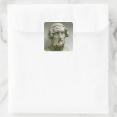 Portretstok van Homer Vierkante Sticker (Tas)