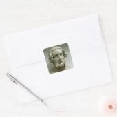 Portretstok van Homer Vierkante Sticker (Envelop)