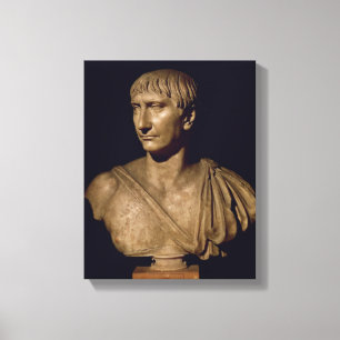 Portretstok van keizer Trajan Canvas Afdruk