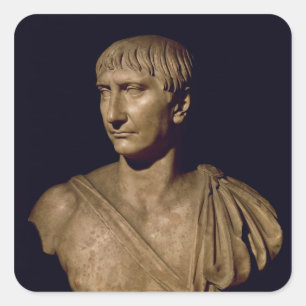 Portretstok van keizer Trajan Vierkante Sticker