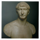Portretstok van keperor Trajan (53-117 AD) 1st-2n Tegeltje (Voorkant)