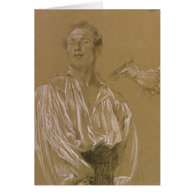 Portretstudie van een man in een wit shirt (Voorkant)