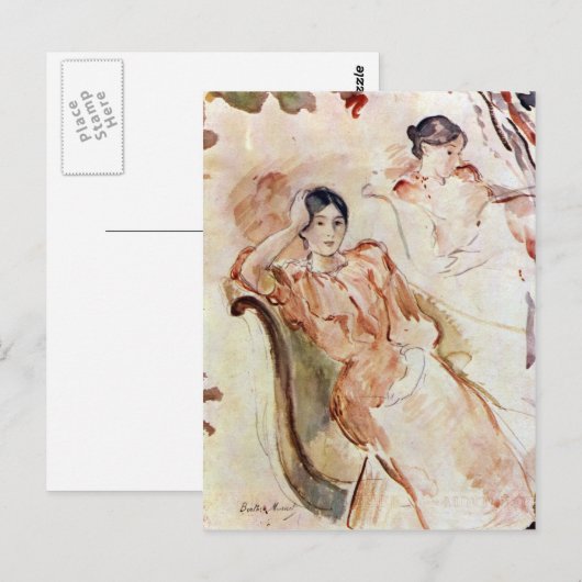 Portretstudies van Jeanne Pontillon van Morisot Briefkaart (Voorkant / Achterkant)