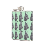 Portrettekening van zeer schattige ezel heupfles (Links)