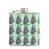 Portrettekening van zeer schattige ezel heupfles (Voorkant)