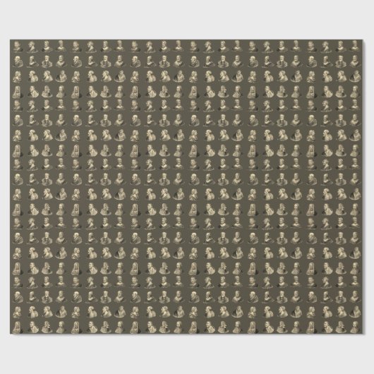 Portretten Patroon van oude filosofen Cadeaupapier (Vlak)