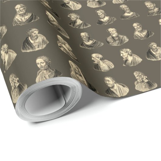 Portretten Patroon van oude filosofen Cadeaupapier (Rol Hoek)