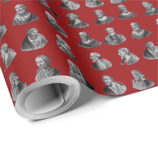 Portretten Patroon van oude filosofen Cadeaupapier (Rol Hoek)