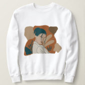 Portretten plat ontwerp met boho kleuren trui (Design voorkant)