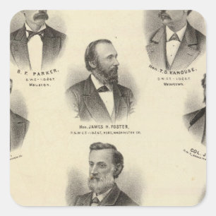 Portretten van BF Parker, TD Kanouse Vierkante Sticker