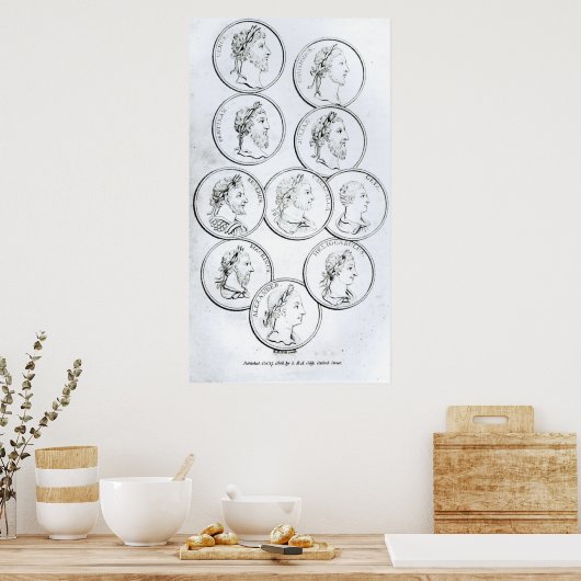 Portretten van de Romeinse keizer Poster (Keuken)