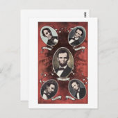 Portretten van de Vintage Abraham Lincoln Briefkaart (Voorkant / Achterkant)
