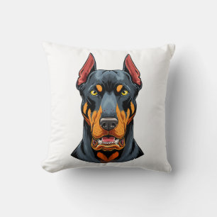 Portretten van een Dobermann-hond vooraanzicht Kussen
