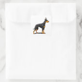 Portretten van een Dobermann kop, vooraanzicht Vierkante Sticker (Tas)