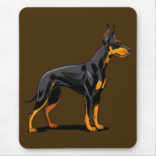 Portretten van een kop Dobermann-hond vooraanzicht Muismat