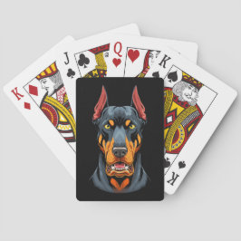 Portretten van een kop Dobermann-hond vooraanzicht Pokerkaarten