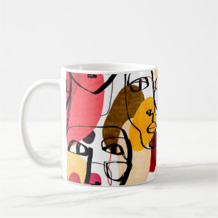 Portretten van een vrouw in moderne abstracte stij koffiemok
