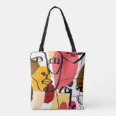 Portretten van een vrouw in moderne abstracte stij tote bag (Achterkant)