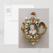 Portretten van onbekend man en vrouw, c.1590 briefkaart (Voorkant / Achterkant)