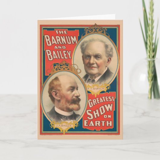 Portretten van P.T. Barnum en J.A. Bailey Kaart (Voorkant)