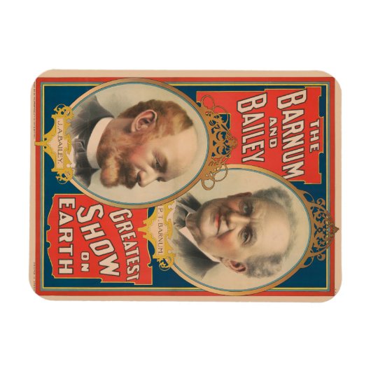 Portretten van P.T. Barnum en J.A. Bailey Magneet (Horizontaal)