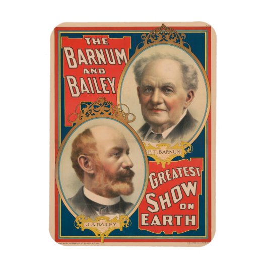 Portretten van P.T. Barnum en J.A. Bailey Magneet (Verticaal)
