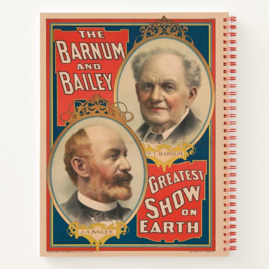 Portretten van P.T. Barnum en J.A. Bailey Notitieboek (Achterkant)