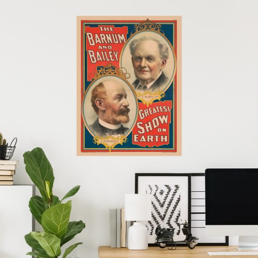 Portretten van P.T. Barnum en J.A. Bailey Poster (Thuiskantoor)