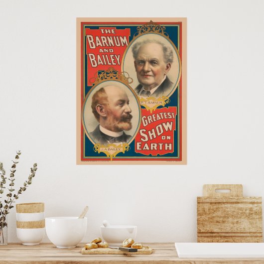 Portretten van P.T. Barnum en J.A. Bailey Poster (Keuken)