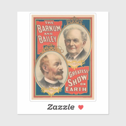 Portretten van P.T. Barnum en J.A. Bailey Sticker (Vel)