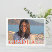 Portretuitnodiging voor elegante afstuderen kaart (Staand voorkant)