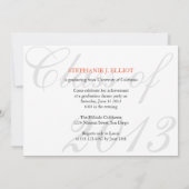 Portretuitnodiging voor elegante afstuderen kaart (Achterkant)