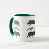 Portretwoestijndieren uit de familie Javelina Mok (Voorkant links)