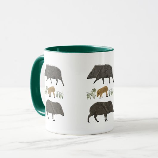 Portretwoestijndieren uit de familie Javelina Mok (Voorkant links)