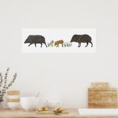 Portretwoestijndieren uit de familie Javelina Poster (Keuken)