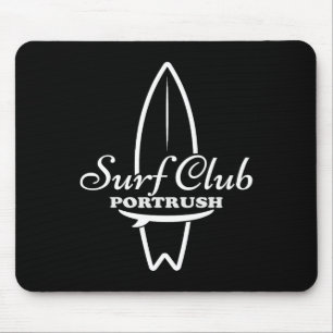 Portrush, Surf Club Retro Surfplank Grafisch Muismat