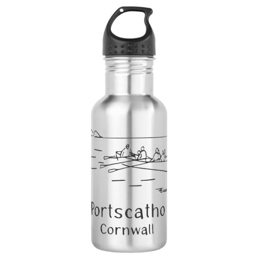 Portscatho Gig Rowers Water Bottle Waterfles (Voorkant)