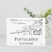 Portscatho Havenkaart Bedankkaart (Staand voorkant)