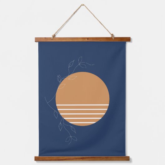 "Portside" | Donkerblauw | Kunstwerk, hangend tapi Hangend Wandkleed (Voorkant)