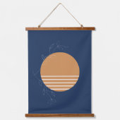 "Portside" | Donkerblauw | Kunstwerk, hangend tapi Wandkleed (Voorkant)