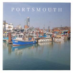 Portsmouth Boten uitzicht keramische tegel Tegeltje