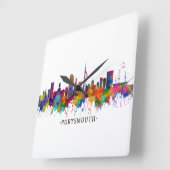 Portsmouth England Skyline Vierkante Klok (Hoek)