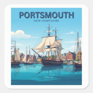 Portsmouth Harbor New Hampshire Vierkante Sticker