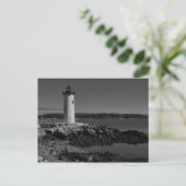 Portsmouth Harbour Lighthouse-B-W Briefkaart (Staand voorkant)