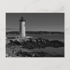 Portsmouth Harbour Lighthouse-B-W Briefkaart