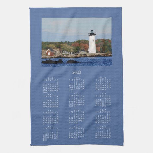 Portsmouth Harbour Lighthouse Herfst 2022 Calendar Theedoek (Verticaal)