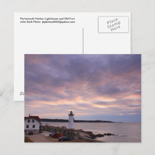 Portsmouth Harbour Lighthouse Uitzicht van Fort Briefkaart (Voorkant / Achterkant)