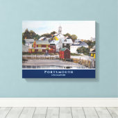 Portsmouth Harbour New Hampshire USA Painting Canvas Afdruk (Insitu (Houten vloer))