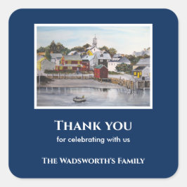 Portsmouth Harbour New Hampshire USA Painting Vierkante Sticker